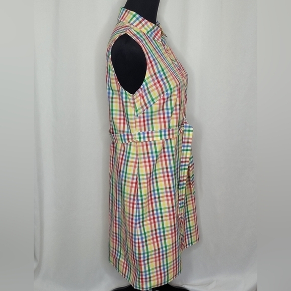 Tommy Hilfiger Sleeveless Tie Waist Summer Button-Down Shirt Dress - Size 8 - Picture 6 of 13
